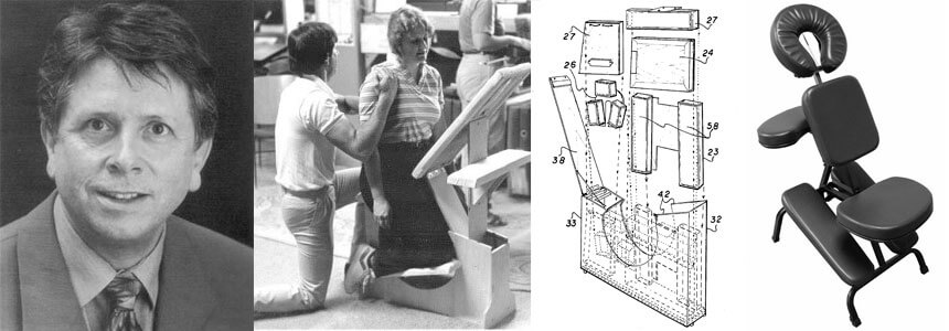 Fotos com a história da cadeira de Quick Massage