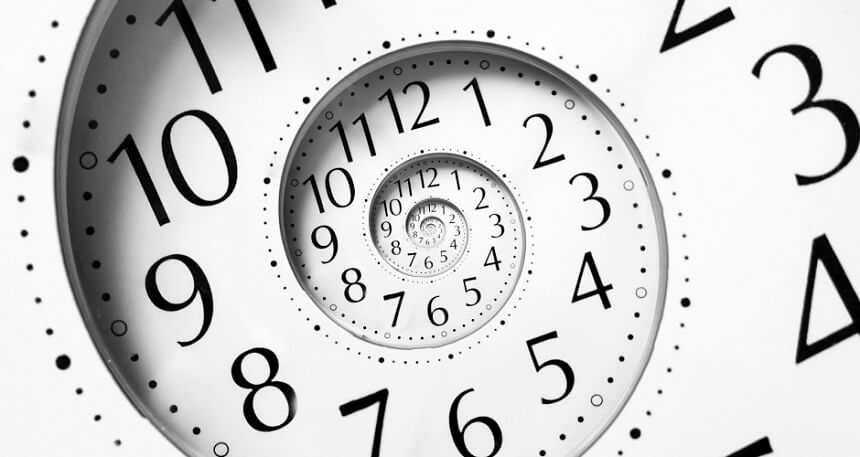 Relógio infinito mostrando a importância da administração do tempo